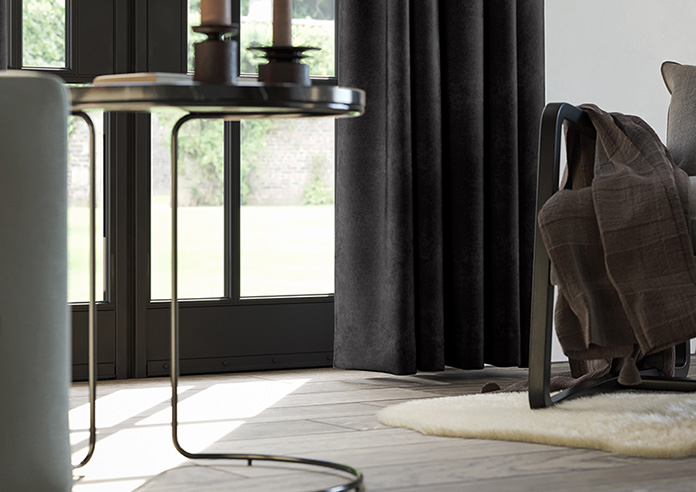 Florence Faux Suede, Classic Black - Made to Measure Curtains - Image 5